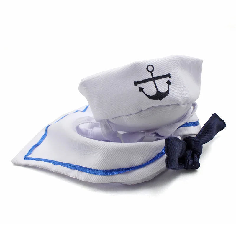 Disfraz de Marinero para Gatos y Perros Pequeños – Set con Sombrero y Capa | Talla Única