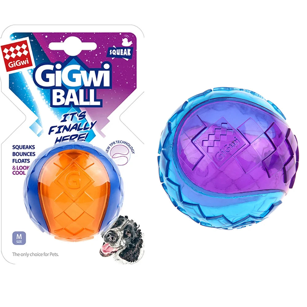 Pelota de Goma Natural con Sonido para Perros - Elástica y No Tóxica (5, 6 o 7 cm)
