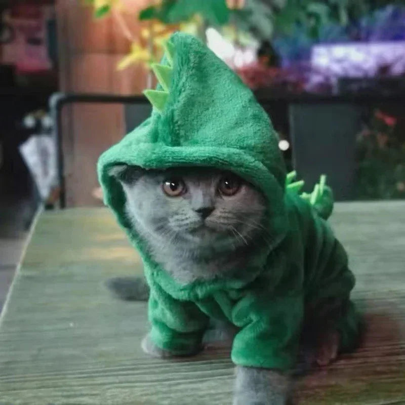 Disfraz Sudadera de Forro Polar con Animales para Perros y Gatos Pequeños – León, Pikachu, Cerdo, Vaca, Tigre y Dinosaurio