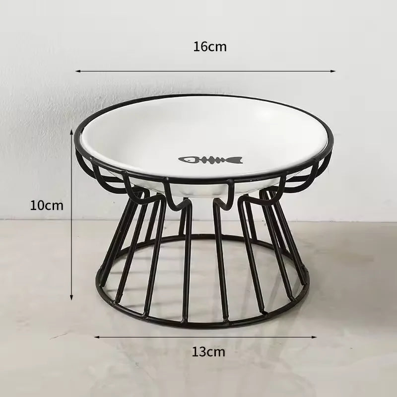 Cuencos de Cerámica Elevados para Gatos y Perros con Soporte Metálico