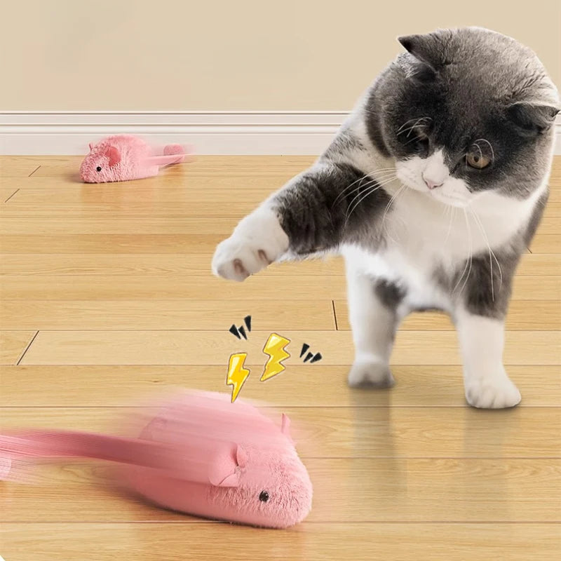 Ratón de Peluche Luminoso con Sonido para Gatos - Juguete Interactivo 15 cm
