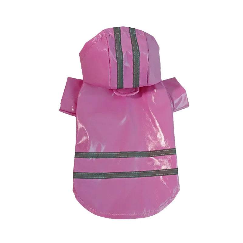 Chubasquero Poncho Impermeable con Franja Reflectante para Perros Pequeños – PU Cortavientos | Tallas S a XL