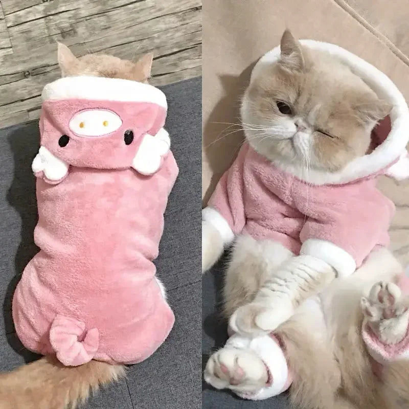 Disfraz Sudadera de Forro Polar con Animales para Perros y Gatos Pequeños – León, Pikachu, Cerdo, Vaca, Tigre y Dinosaurio