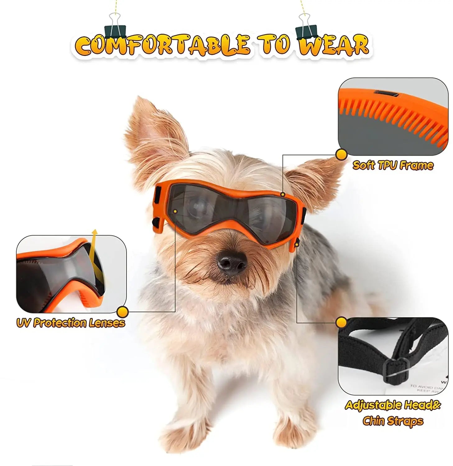 Gafas de Sol UV para Perros – Pequeñas y Medianas Razas