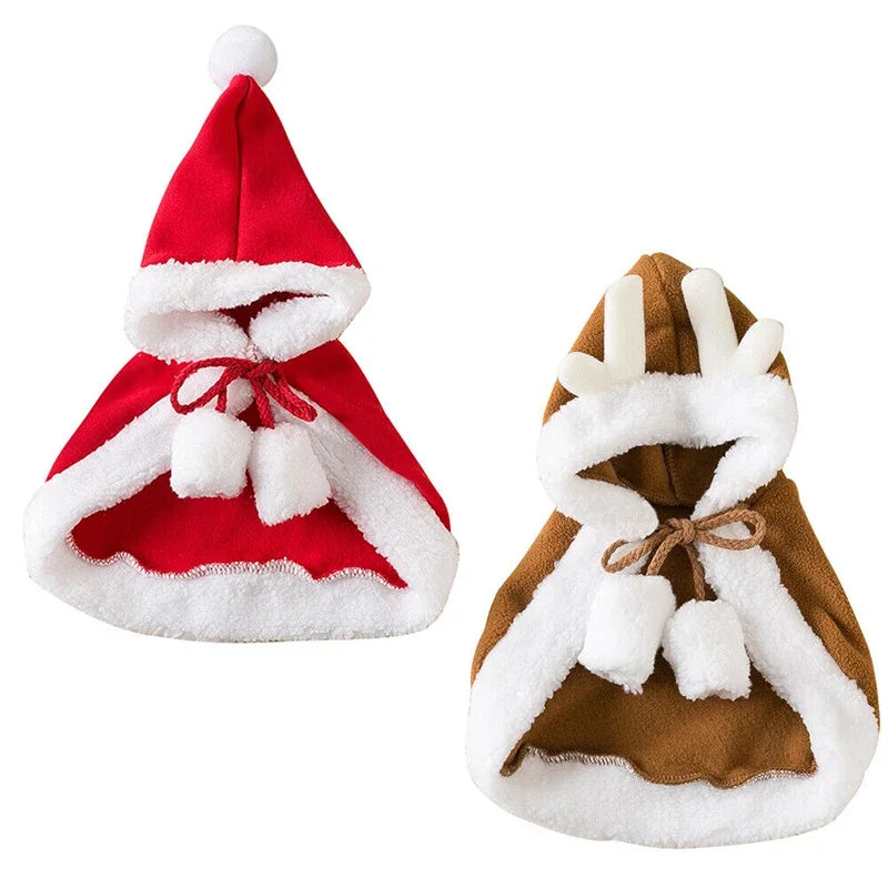 Capa Navideña de Papá Noel para Gatos y Perros Pequeños – Disfraz de Cosplay | Tallas S, M y L