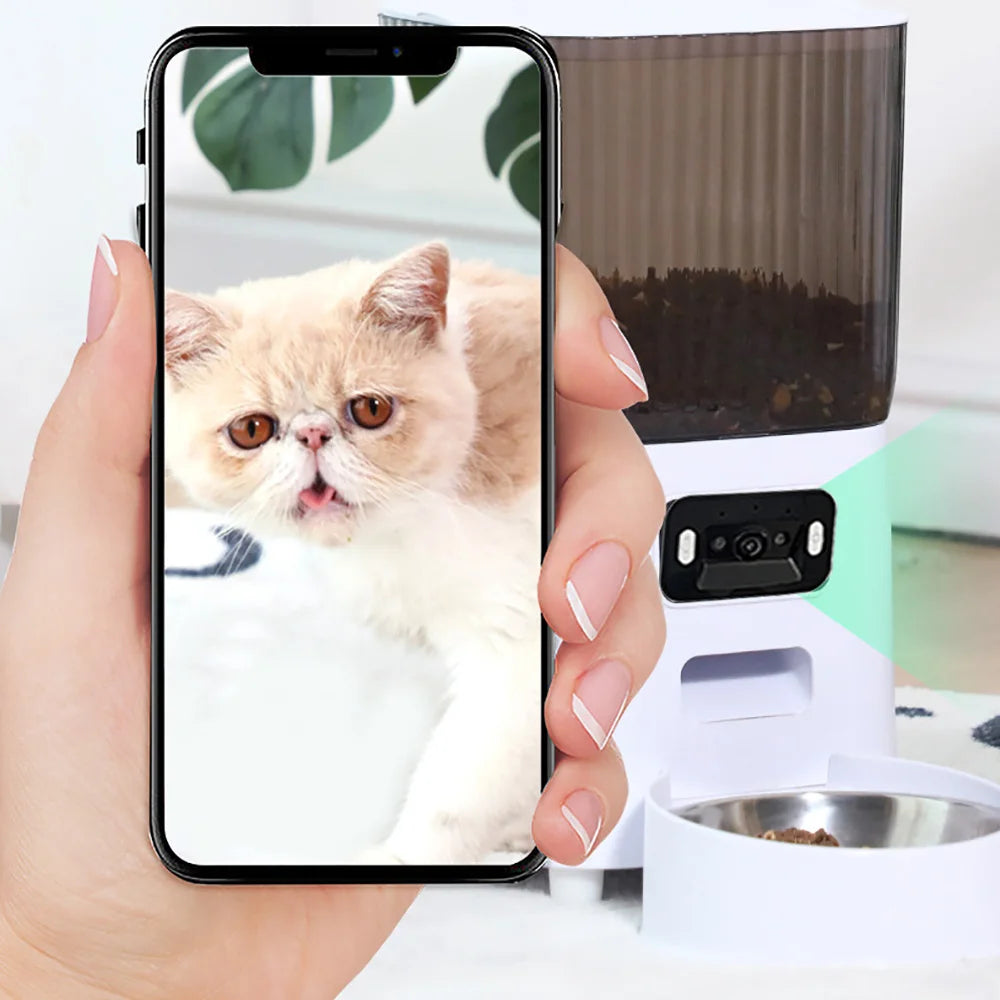 Comedero Automático Inteligente para Gatos y Perros 5L – WiFi, Cámara HD y Programable