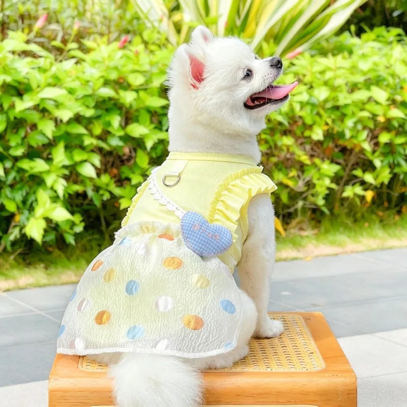 Vestido Floral de Tirantes para Perros Pequeños – Ropa de Primavera y Verano Estilo Princesa | Tallas XS a XXL