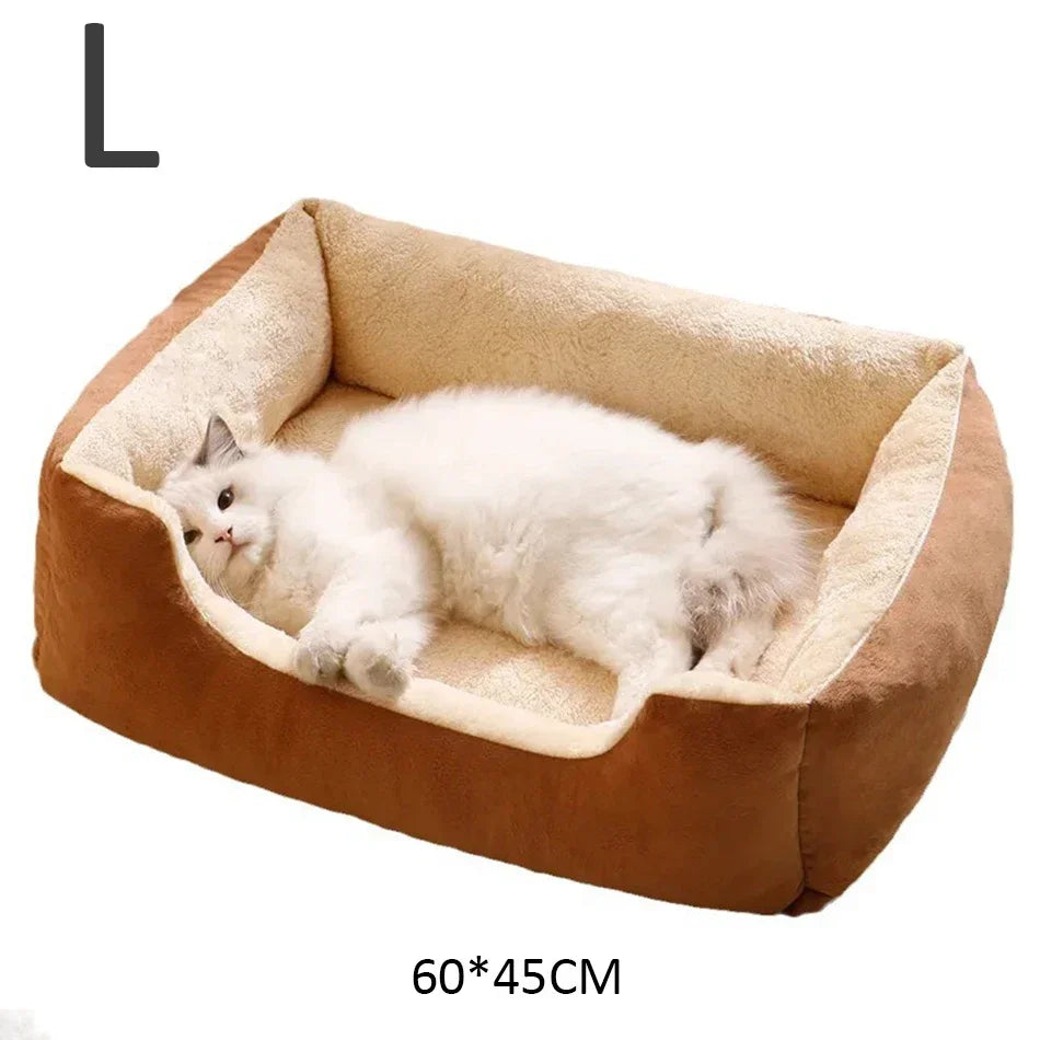 Cama Cojín de Felpa Corta para Gatos y Perros – Suave, Transpirable, Tallas S, M y L