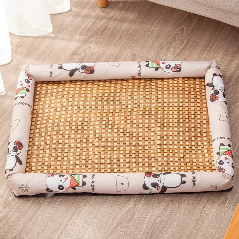 Alfombra Refrescante de Ratán para Gatos y Perros – Transpirable, Antideslizante y con Estampados – S, M y L