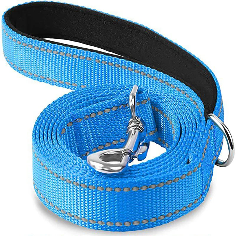 Correa Reflectante para Perros y Gatos — Paseo Nocturno, Varios Colores y Longitudes