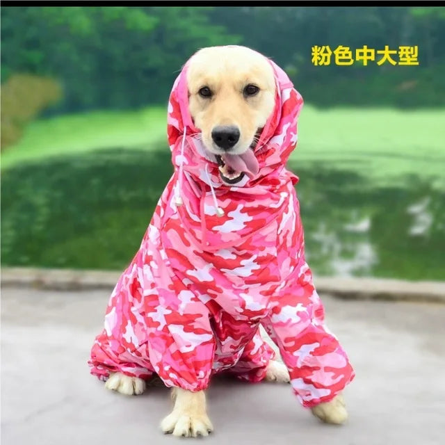 Chubasquero Impermeable con Capucha para Perros – Razas Medianas y Grandes | Tallas 12 a 30