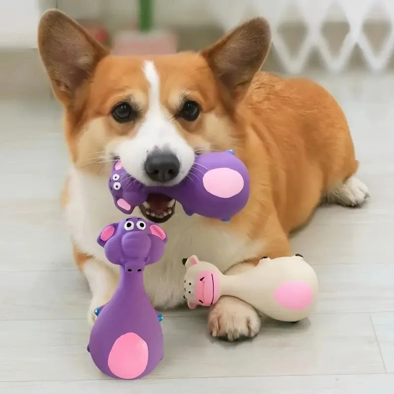 Juguetes de Goma con Sonido para Perros Pequeños y Medianos - 4 Diseños