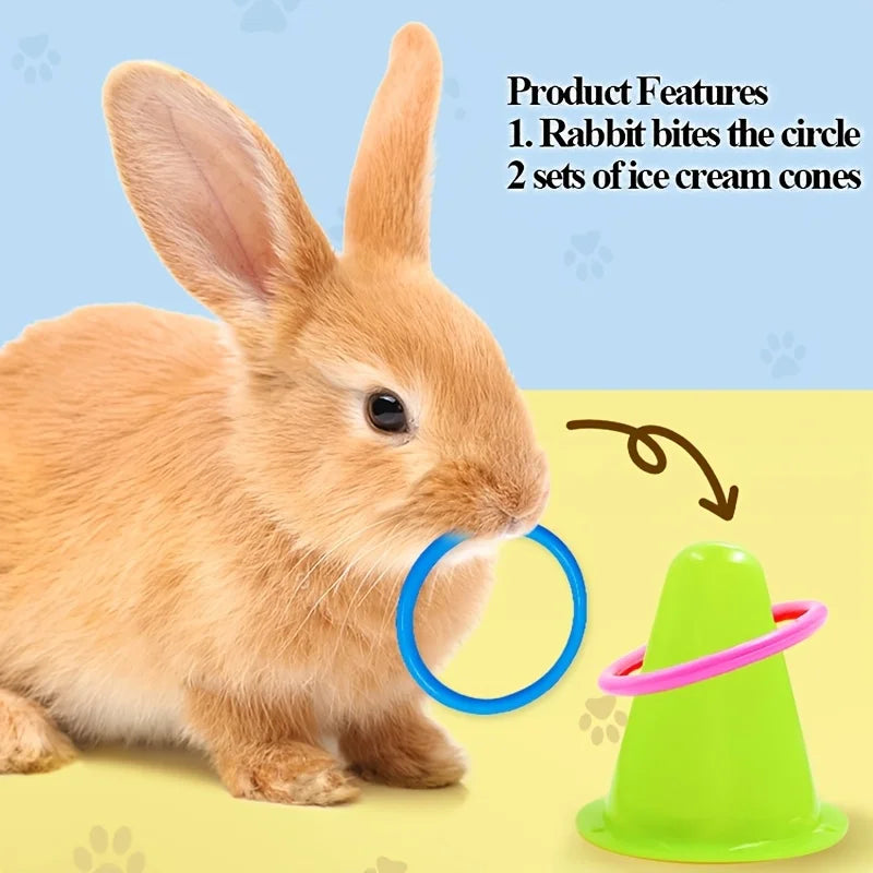 Pack de 6 Juguetes para Conejos - Conos de Helado para Morder y Jugar
