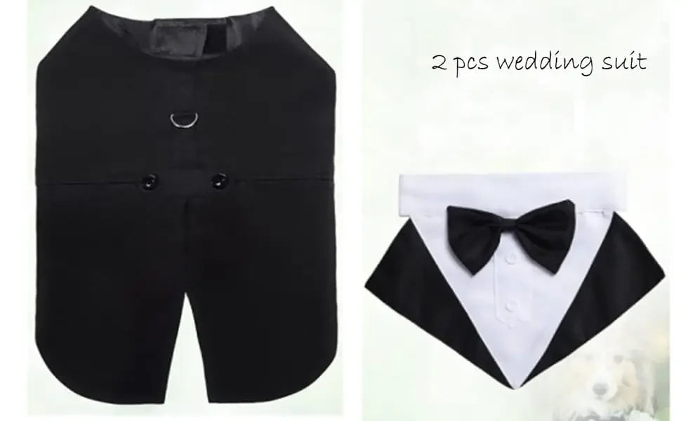 Esmoquin de Gala para Perros con Pajarita Desmontable – Traje para Bodas y Fiestas | Tallas S a XXL