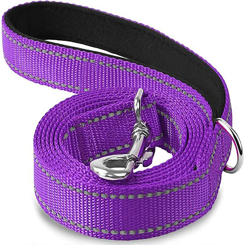Correa Reflectante para Perros y Gatos — Paseo Nocturno, Varios Colores y Longitudes