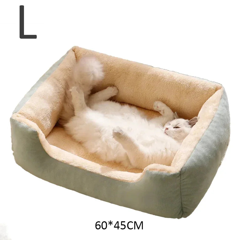 Cama Cojín de Felpa Corta para Gatos y Perros – Suave, Transpirable, Tallas S, M y L