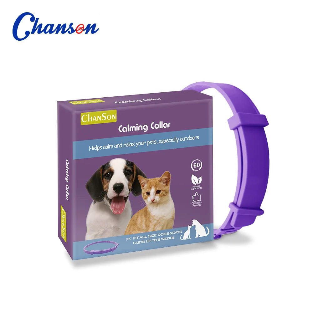 Collar Calmante con Feromonas para Perros y Gatos — Lavanda y Manzanilla, hasta 60 días