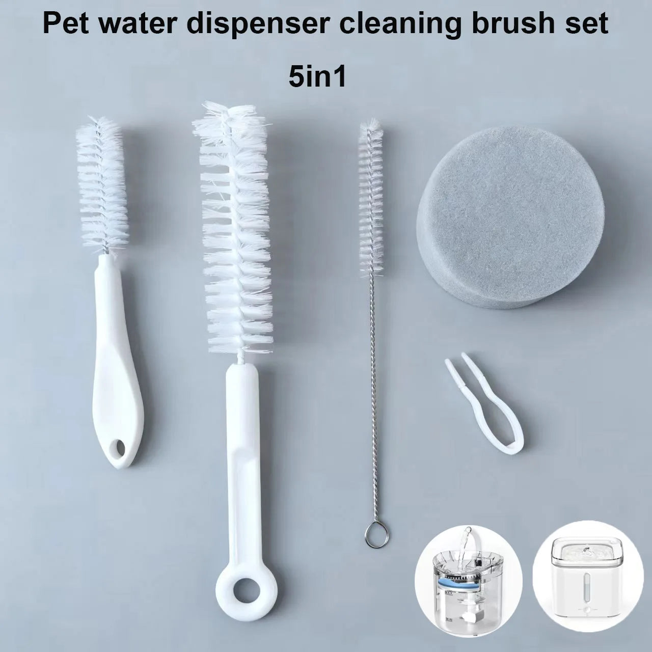 Cat Water Fountain Accessories Cleaning Brush Set for Pet Water Dispenser Pump Pipe Tube Bottle Cup Kettle Nozzles Cleaner Tools