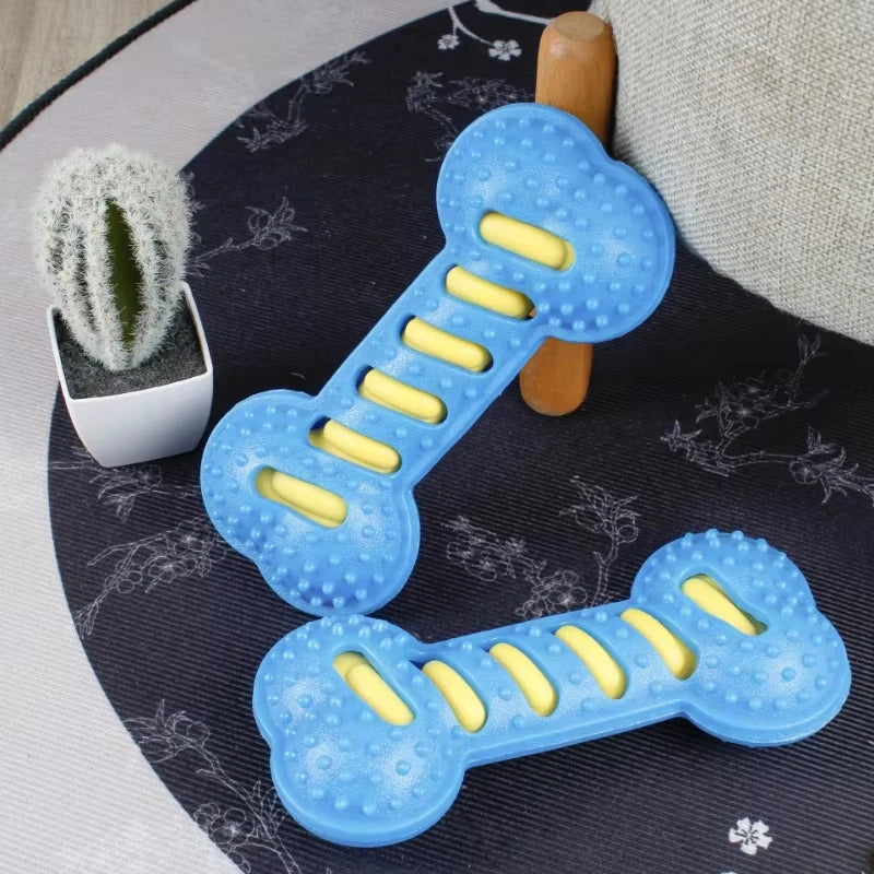 Hueso de Goma con Sonido para Perros - Resistente a Mordiscos 19x9 cm