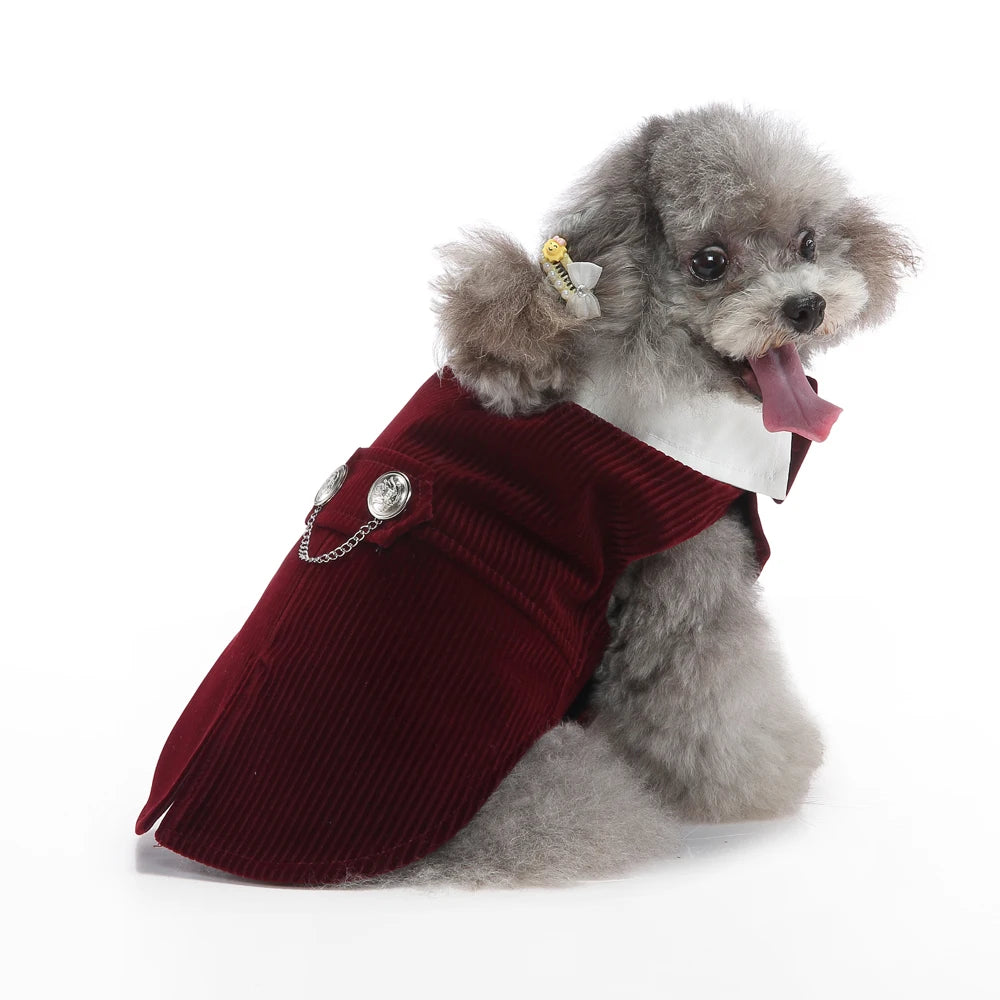 Esmoquin Formal con Pajarita para Perros y Gatos – Traje Elegante para Bodas, Halloween y Fiestas | Tallas XS a XL