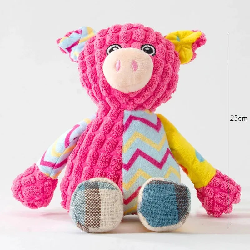 Juguete de Peluche Interactivo para Perros y Gatos - Forma de Animal con Sonido y Limpieza Dental