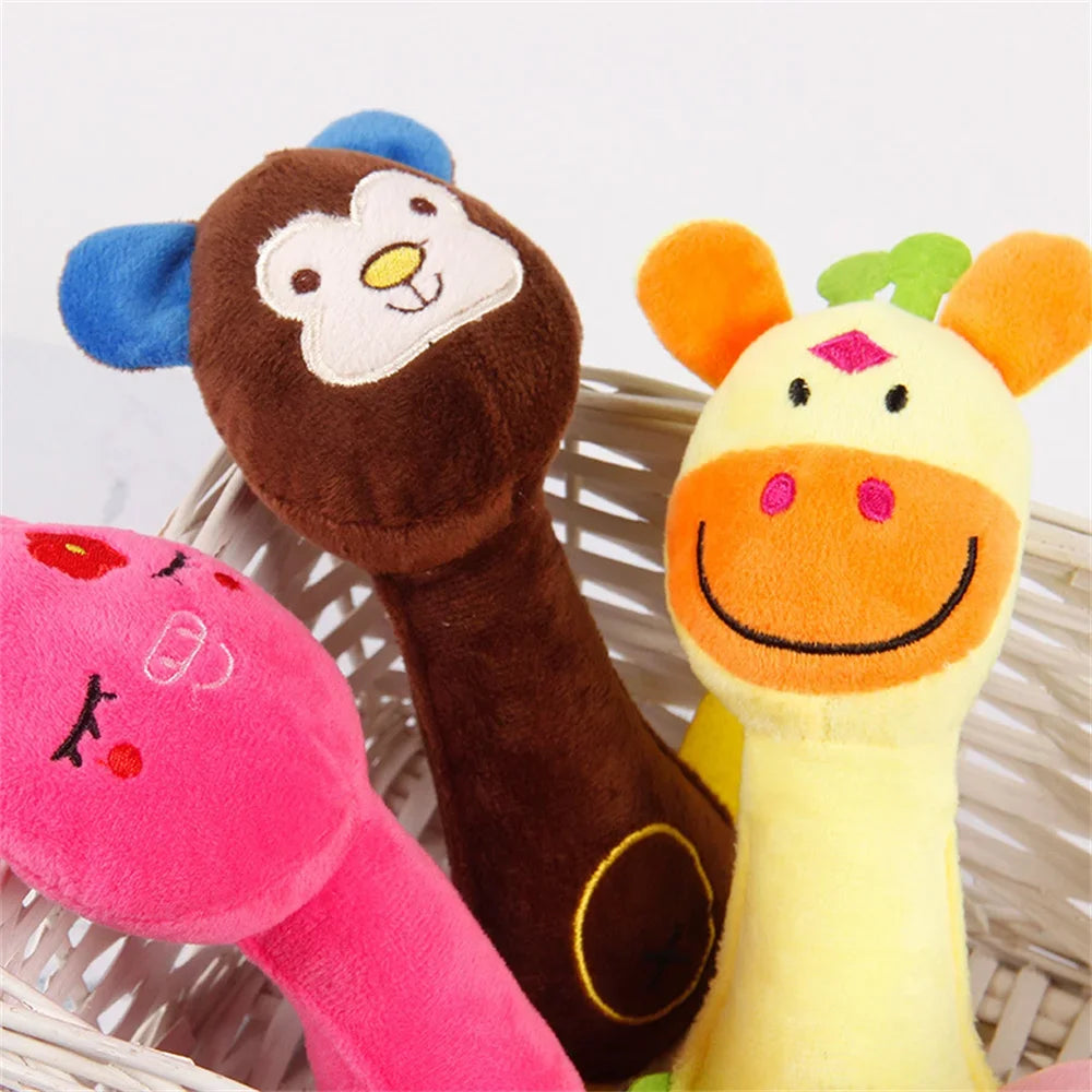 Juguete de Peluche con Sonido para Perros Pequeños - Forma de Animal (17-21 cm)