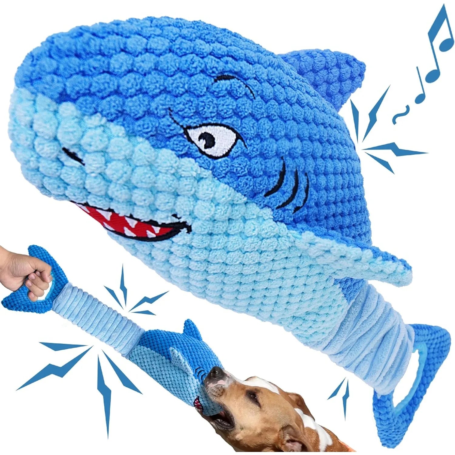 Juguetes Chirriantes de Peluche para Perros - Tiburón o Pulpo con Sonido