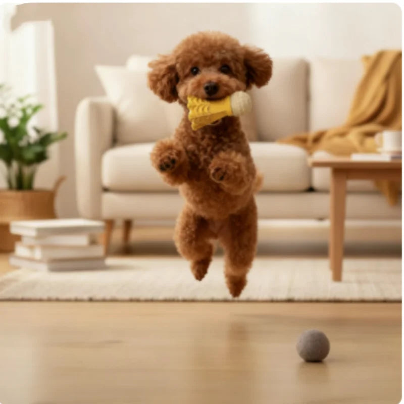Juguete de TPR con Forma de Bádminton para Perros - Resistente a Mordiscos y Limpieza Dental