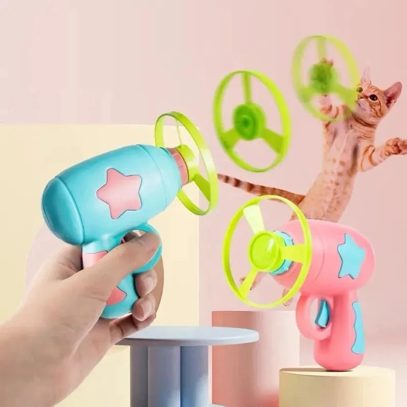 Lanzador de Mini Discos para Gatos - Juguete Interactivo de Persecución y Entrenamiento