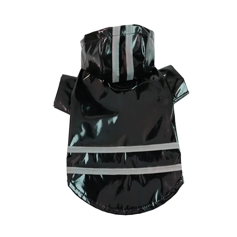 Chubasquero Poncho Impermeable con Franja Reflectante para Perros Pequeños – PU Cortavientos | Tallas S a XL