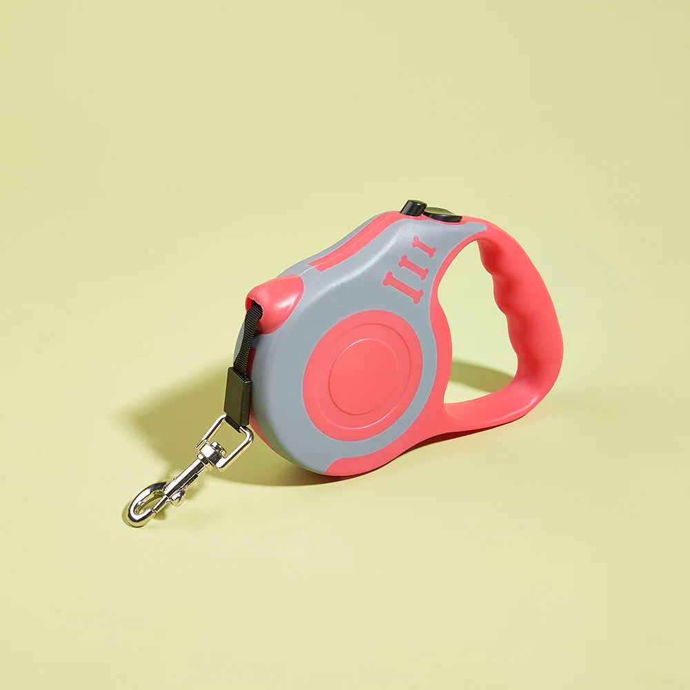 Correa Retráctil de Nylon para Perros y Gatos — 3 m (hasta 8 kg) y 5 m (hasta 14 kg), Colores Bicolor