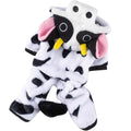 Disfraz de Vaca para Perros y Cachorros – Forro Polar Cálido para Halloween y Navidad | Tallas XS a XL