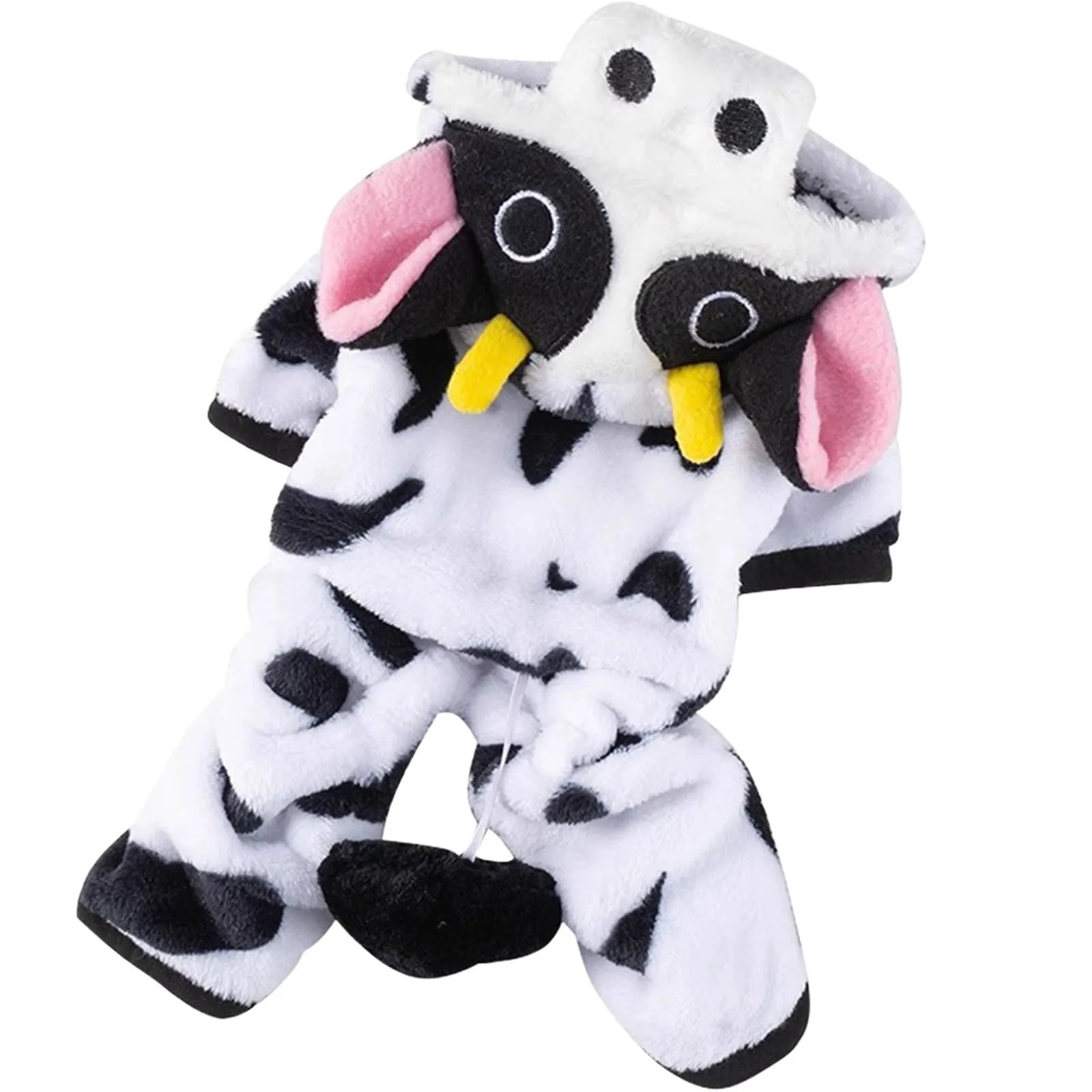 Disfraz de Vaca para Perros y Cachorros – Forro Polar Cálido para Halloween y Navidad | Tallas XS a XL