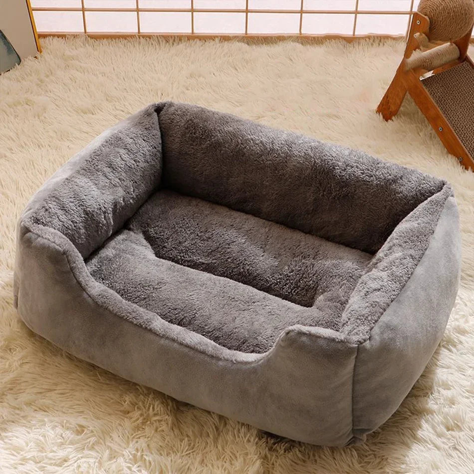Cama Cojín de Felpa Corta para Gatos y Perros – Suave, Transpirable, Tallas S, M y L