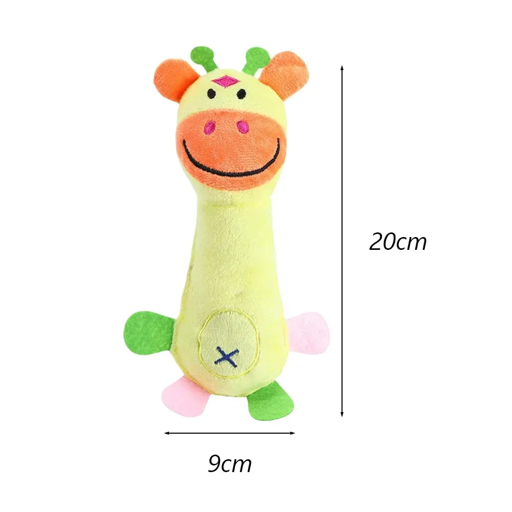 Juguete de Peluche con Sonido para Perros Pequeños - Forma de Animal (17-21 cm)