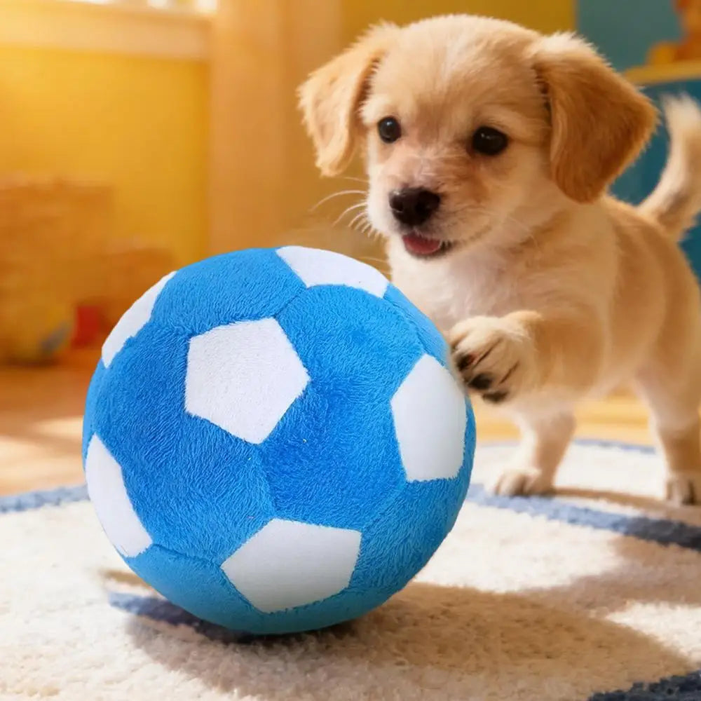 Balón de Fútbol de Peluche con Sonido para Perros - Interior y Exterior 12 cm
