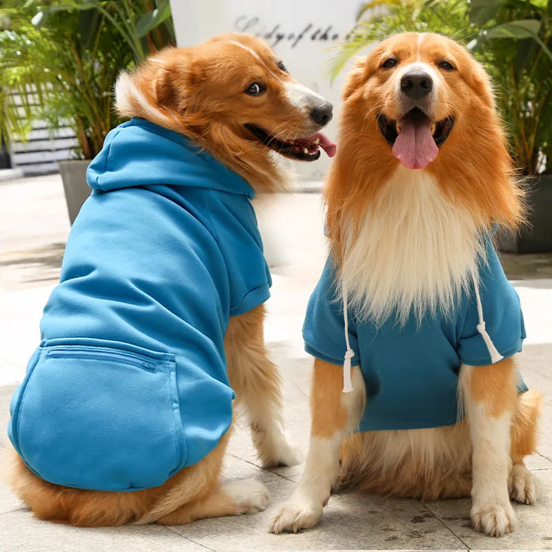 Sudadera Hoodie con Capucha y Bolsillo para Perros Grandes – Forro Polar | Primavera-Otoño