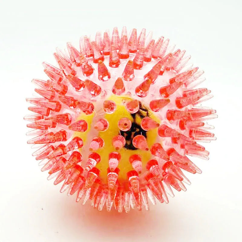 Pelota de Tenis de Goma con Púas y Sonido para Perros - Limpieza Dental para Todas las Razas