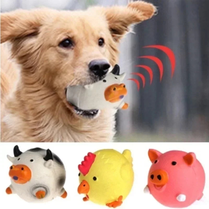 Juguete Chirriante de Látex para Perros y Gatos - Animales con Sonido