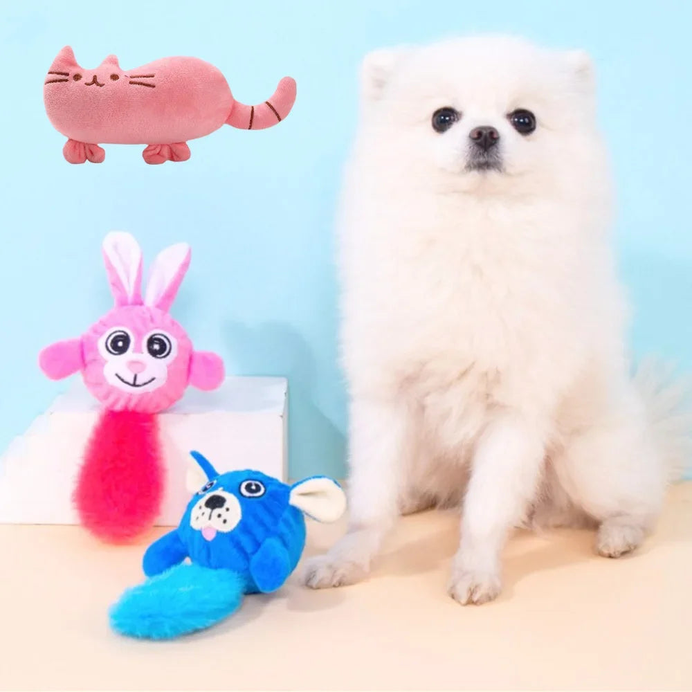 Juguete de Peluche con Sonido para Perros Pequeños - Forma de Animal (17-21 cm)
