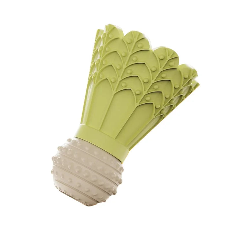 Juguete de TPR con Forma de Bádminton para Perros - Resistente a Mordiscos y Limpieza Dental