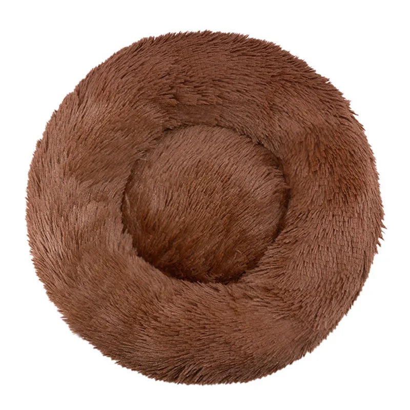 Cama Redonda de Pelo Suave para Perros y Gatos