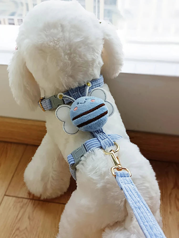 Arnés con Correa Diseño Abeja para Perros y Gatos — Suave, Ajustable, Antipérdida, Tallas S y M