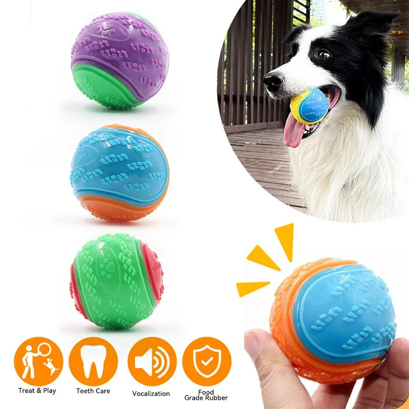 Pelota Interactiva con Sonido para Perros - TPR Resistente a Mordiscos 6,5 cm