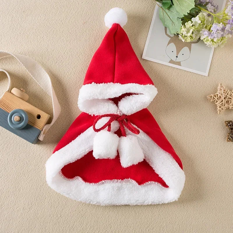 Capa Navideña de Papá Noel para Gatos y Perros Pequeños – Disfraz de Cosplay | Tallas S, M y L
