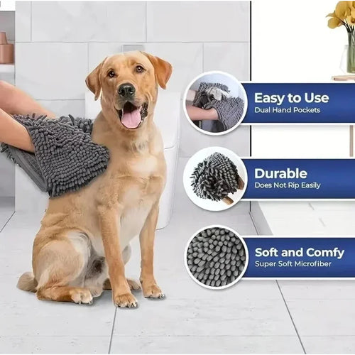 1pc Super Absorbent Pet Bath Towel Quick-drying Cat Towels Convenient Soft Bath Robe Dry Pet Cleaning Washcloth Dog Accessories