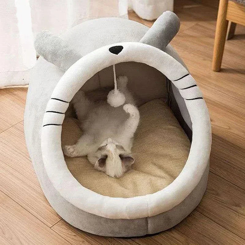 Cama-Casita con Orejas para Gatos | Cojín Extraíble | S, M y L