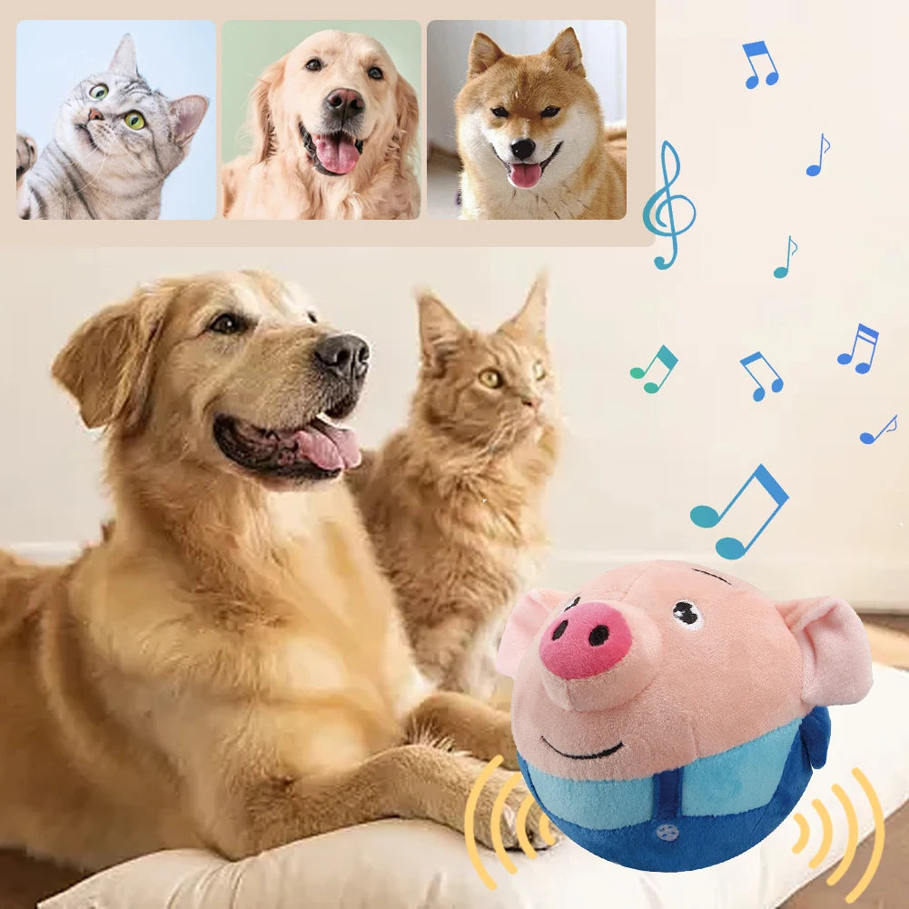 Pelota de Peluche Automática con Vibración y Sonido para Perros - Lavable 15 cm
