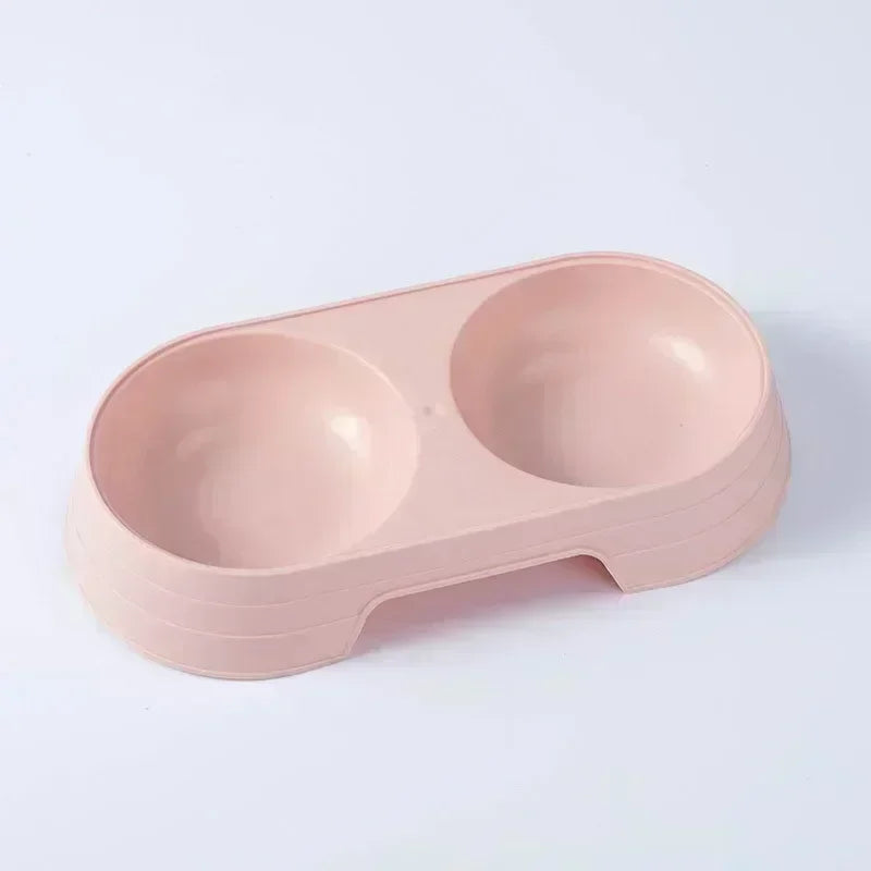 Comedero Doble para Perros y Gatos – Cuenco Macaron con Compartimento de Agua y Comida