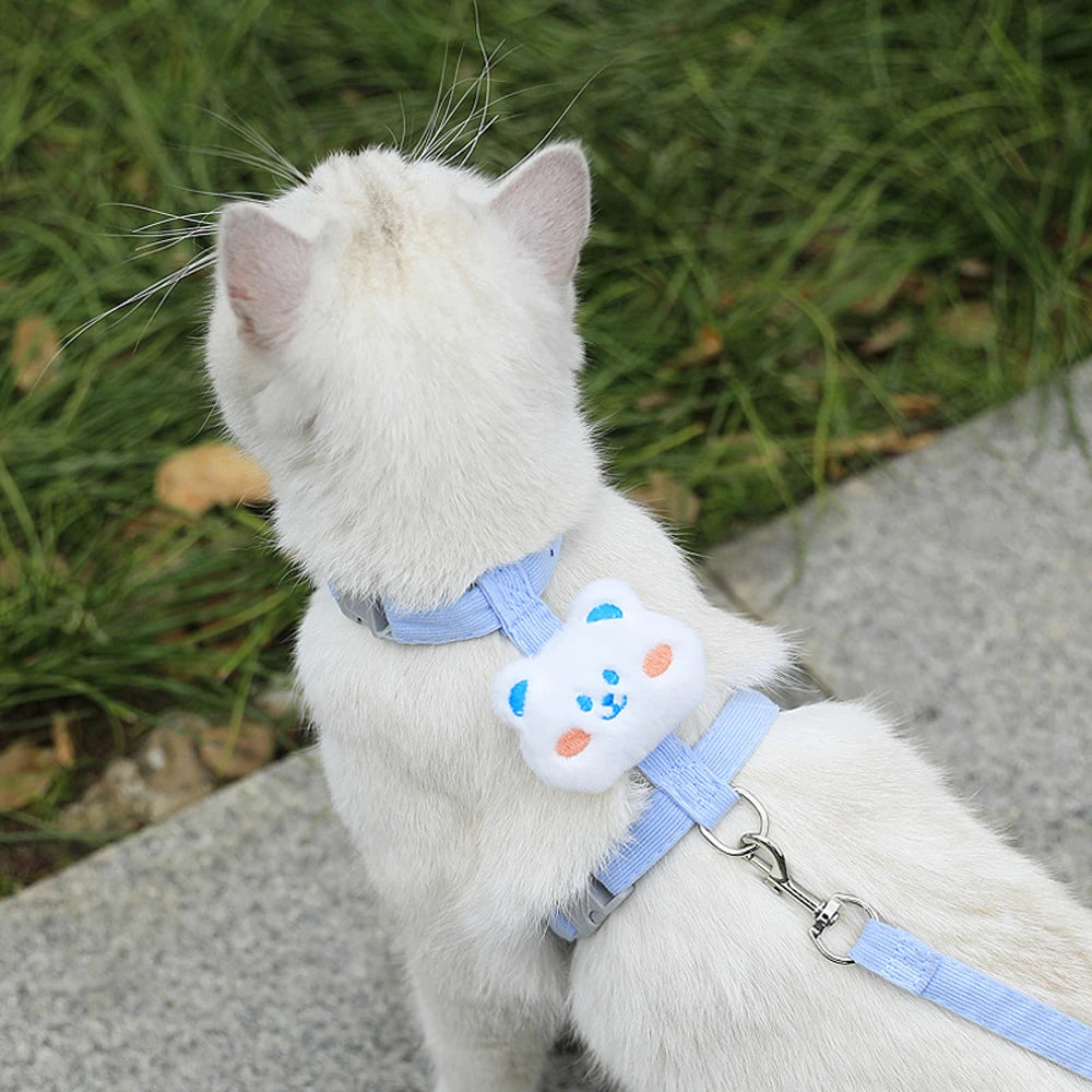 Arnés Ajustable con Correa para Perros y Gatos Pequeños — Transpirable, Tallas S y M